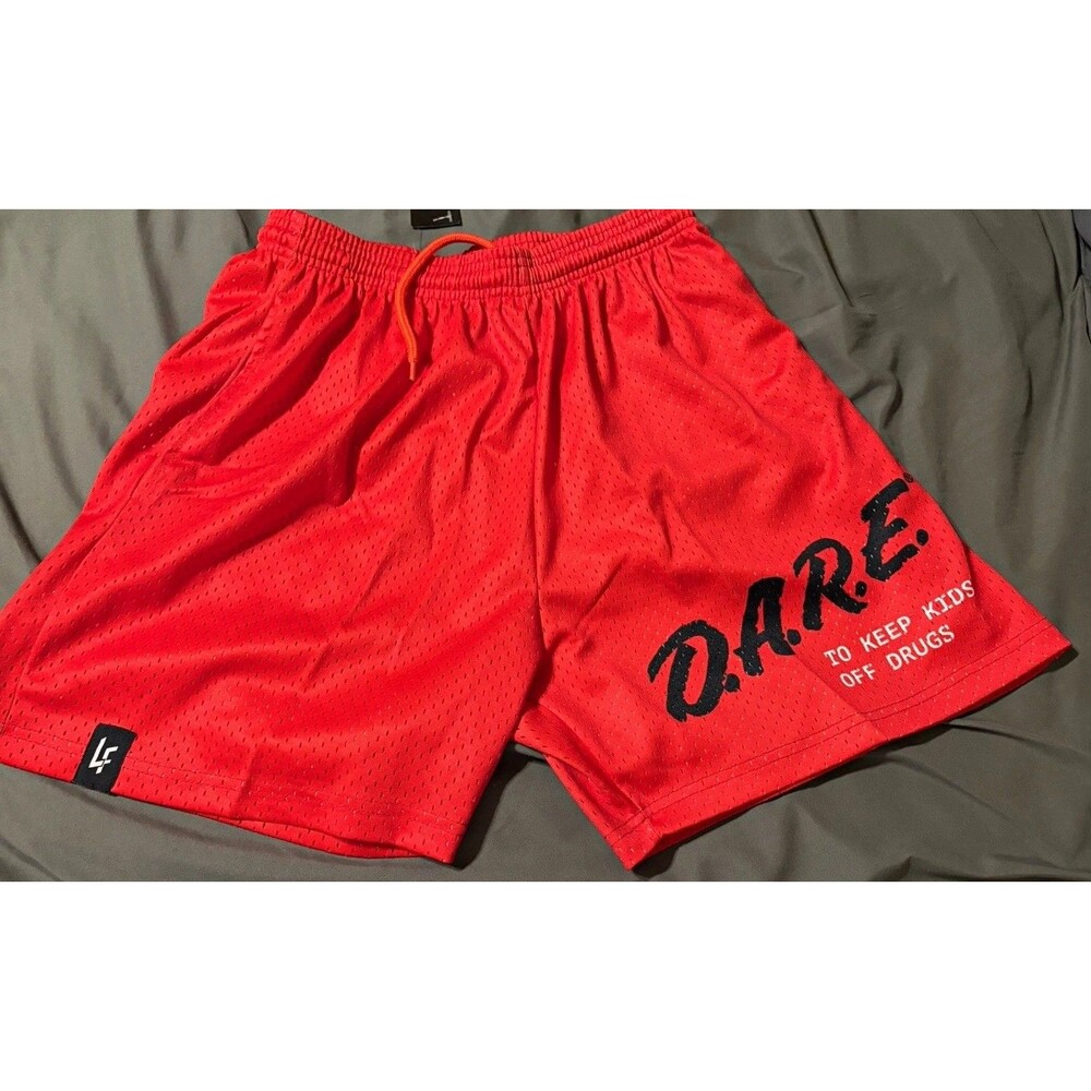 NWT Lost Files D.A.R.E. Mesh Shorts Red Size Large Streetwear 2023
